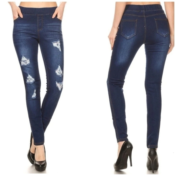 Fashion Nova UWJ | Women's High Rise Distressed Skinny Jeans (Size 15/16) - Picture 1 of 14